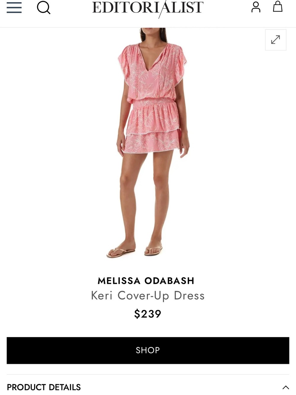 Melissa Odabash Pink Leaf-Print Tiered Cover-Up